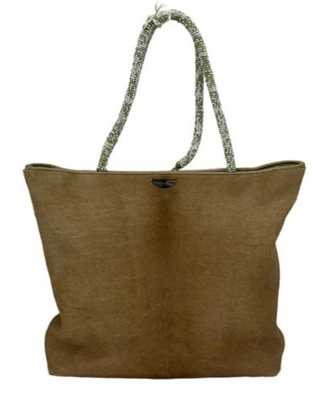 DIOR/ChristianDior - Light Brown Light Green White Unborn Calf Leather Tote Bag - Picture 1 of 14